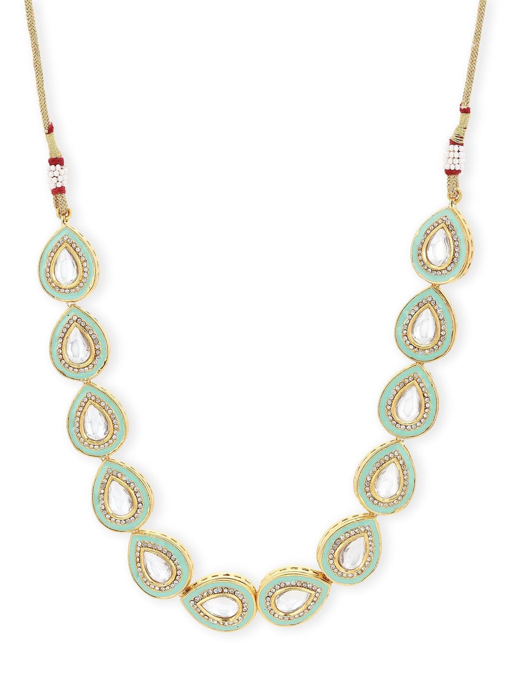 Green Brass Gold-Polished Necklace - Ruby Raang | Grocsy