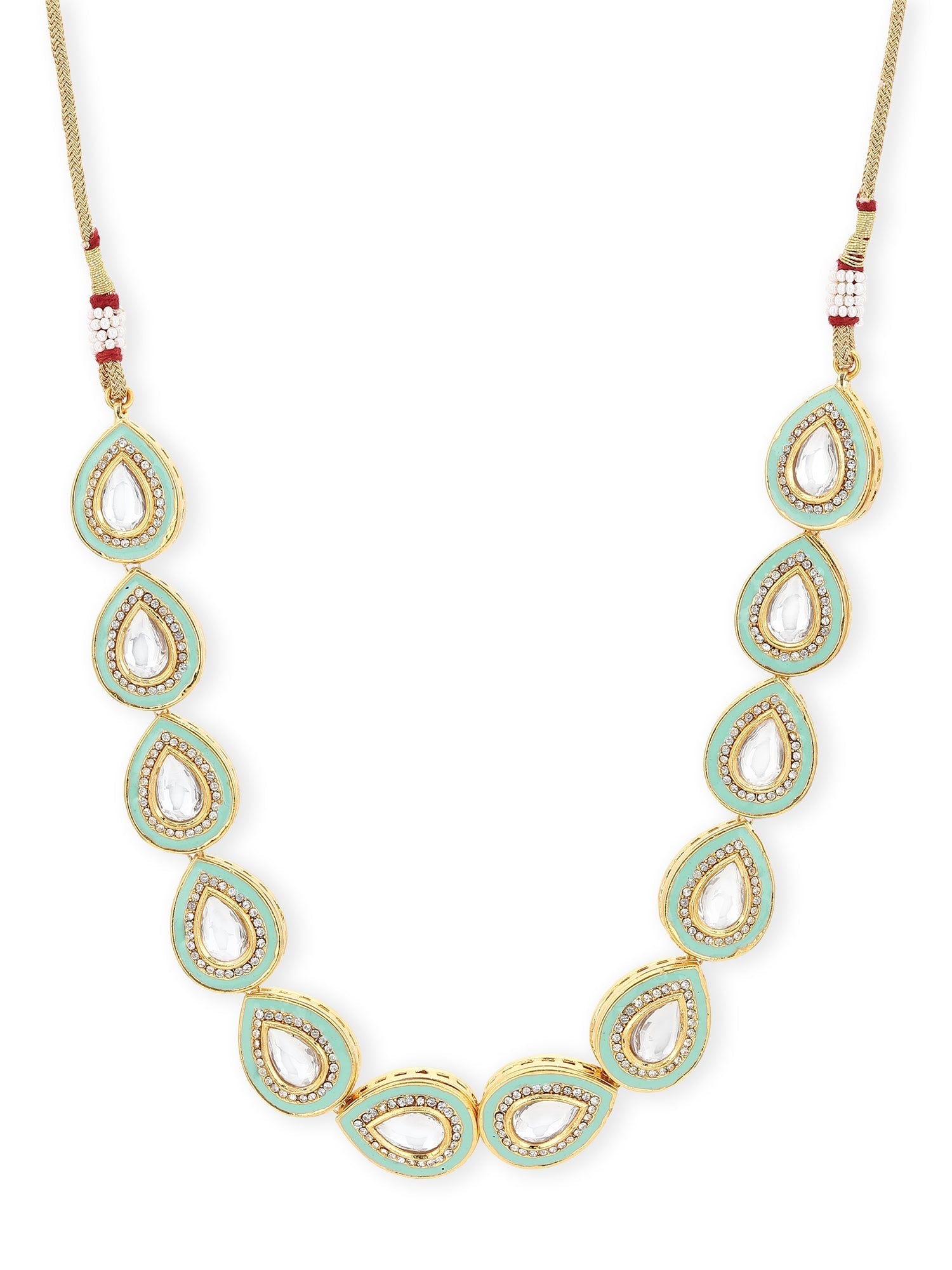 Green Brass Gold-Polished Necklace - Ruby Raang | Grocsy