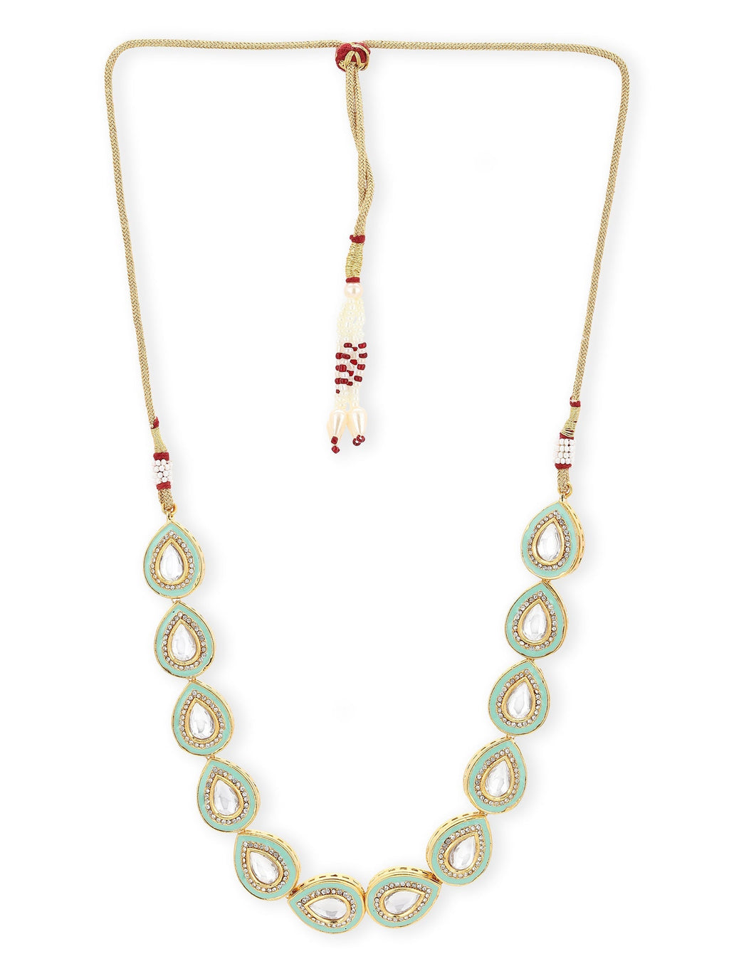 Green Brass Gold-Polished Necklace - Ruby Raang | Grocsy