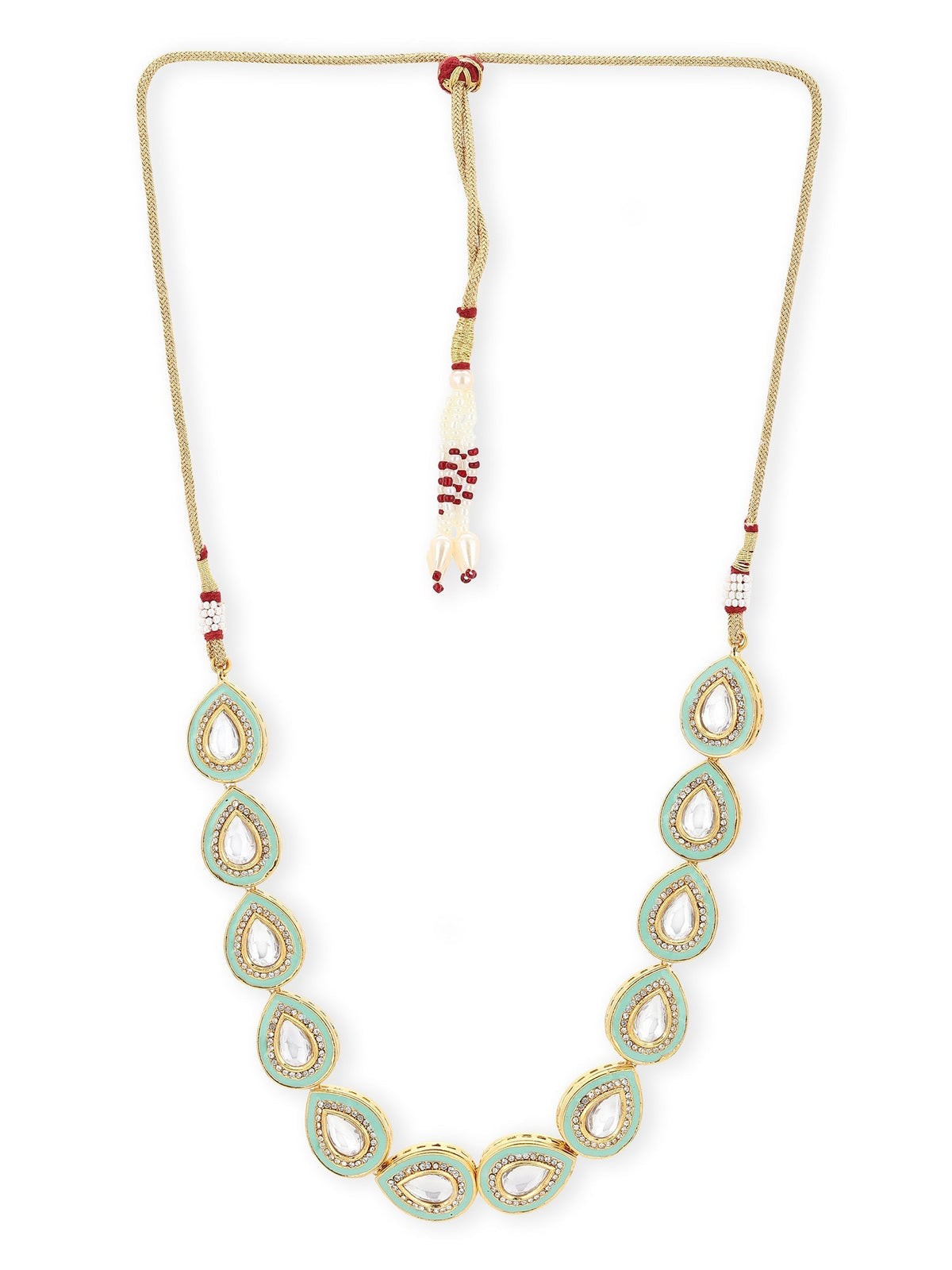 Green Brass Gold-Polished Necklace - Ruby Raang | Grocsy