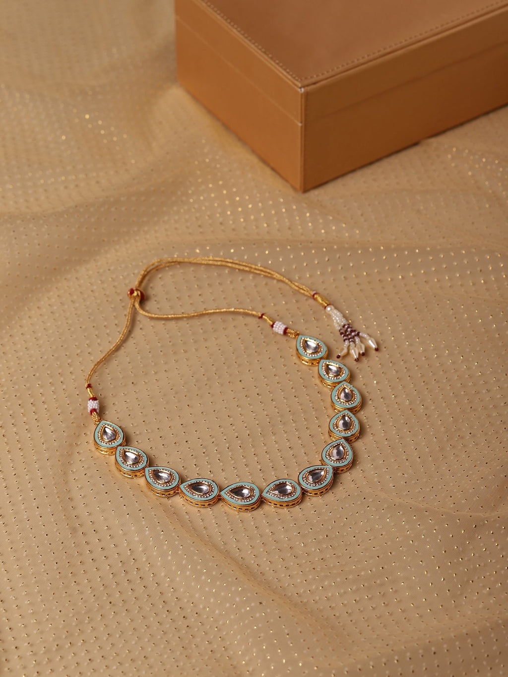 Green Brass Gold-Polished Necklace - Ruby Raang | Grocsy