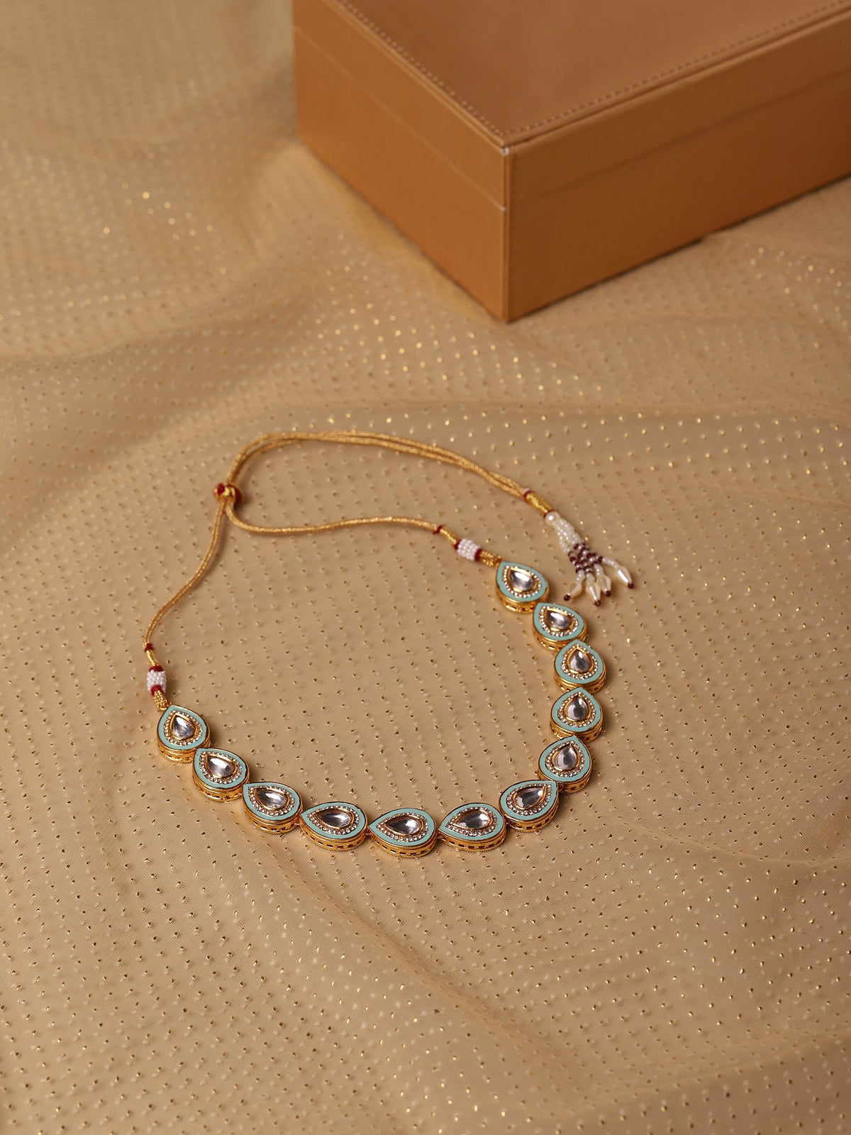 Green Brass Gold-Polished Necklace - Ruby Raang | Grocsy