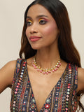 Gold-Toned Pink Gold-Polished Handcrafted Necklace - Ruby Raang | Grocsy