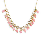 Gold-Toned Pink Gold-Polished Handcrafted Necklace - Ruby Raang | Grocsy