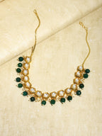 Gold-Polished White Greeb Brass Kundan Pearls Necklace - Ruby Raang | Grocsy