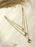 Gold-Polished White Brass Layered Necklace - Ruby Raang | Grocsy