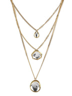 Gold-Polished White Brass Layered Necklace - Ruby Raang | Grocsy