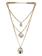 Gold-Polished White Brass Layered Necklace - Ruby Raang | Grocsy