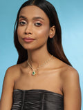 Gold-Polished White Brass Necklace - Ruby Raang | Grocsy