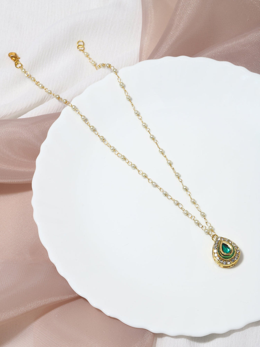 Gold-Polished White Brass Necklace - Ruby Raang | Grocsy