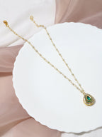 Gold-Polished White Brass Necklace - Ruby Raang | Grocsy