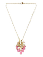 Gold-Polished Pink Brass Necklace - Ruby Raang | Grocsy