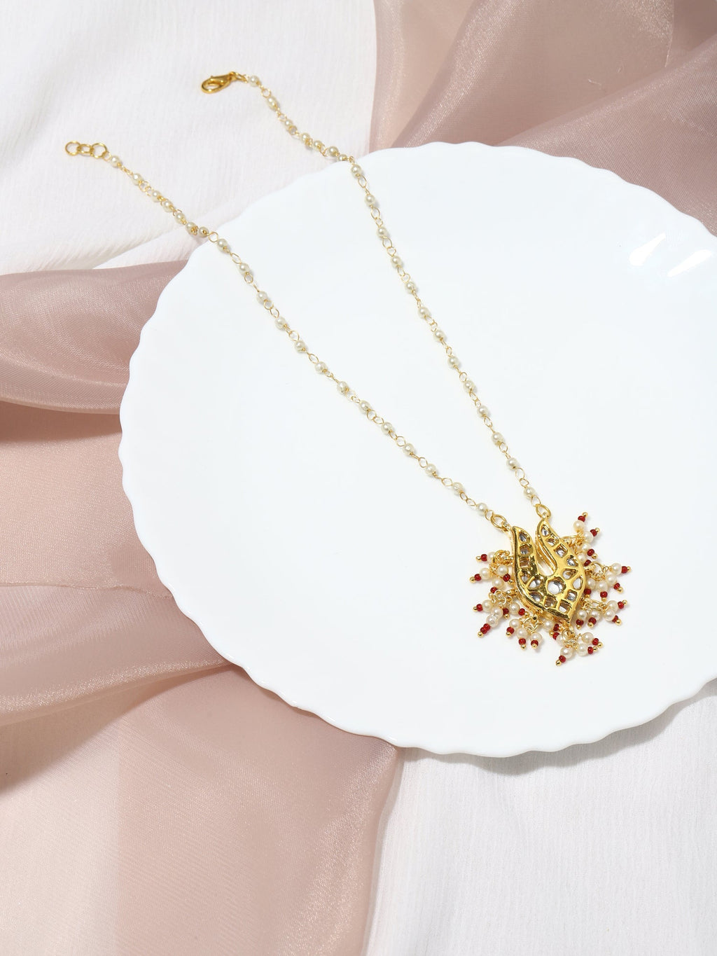 Gold-Polished Brass Necklace - Ruby Raang | Grocsy