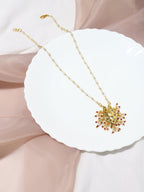 Gold-Polished Brass Necklace - Ruby Raang | Grocsy