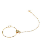 Women's Gold-Toned White Kundan Nose Ring - Ruby Raang | Grocsy
