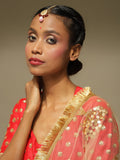 Pink Gold-Polished Kundan Studded Maang Tikka - Ruby Raang | Grocsy