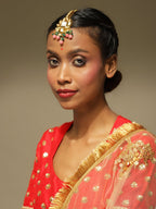 Gold-Toned Kundan Studded Maang Tikka - Ruby Raang | Grocsy