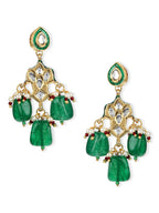 Green Contemporary Drop Earrings - Ruby Raang | Grocsy