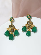 Green Contemporary Drop Earrings - Ruby Raang | Grocsy