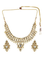 Gold-Polished Kundan Choker With Earring - Ruby Raang | Grocsy