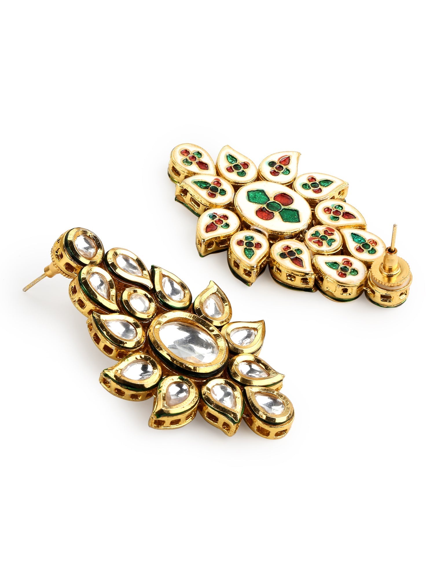 Gold-Polished Kundan Choker With Earring - Ruby Raang | Grocsy