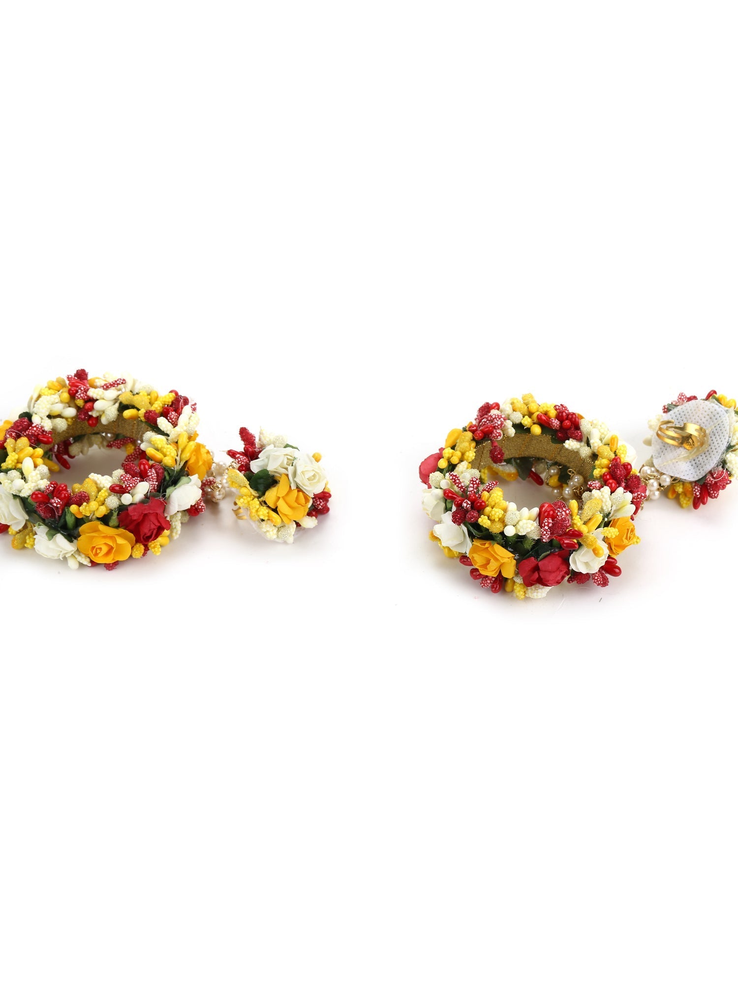 Yellow Floral Jewellery Set - Ruby Raang | Grocsy