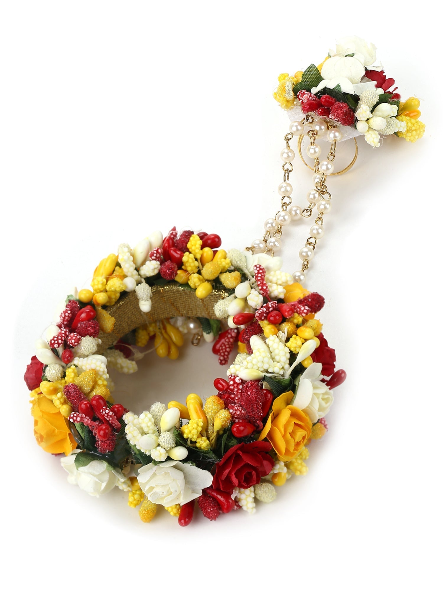 Yellow Floral Jewellery Set - Ruby Raang | Grocsy