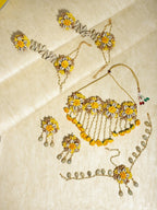 Yellow Gold-Polished Jewellery Set - Ruby Raang | Grocsy