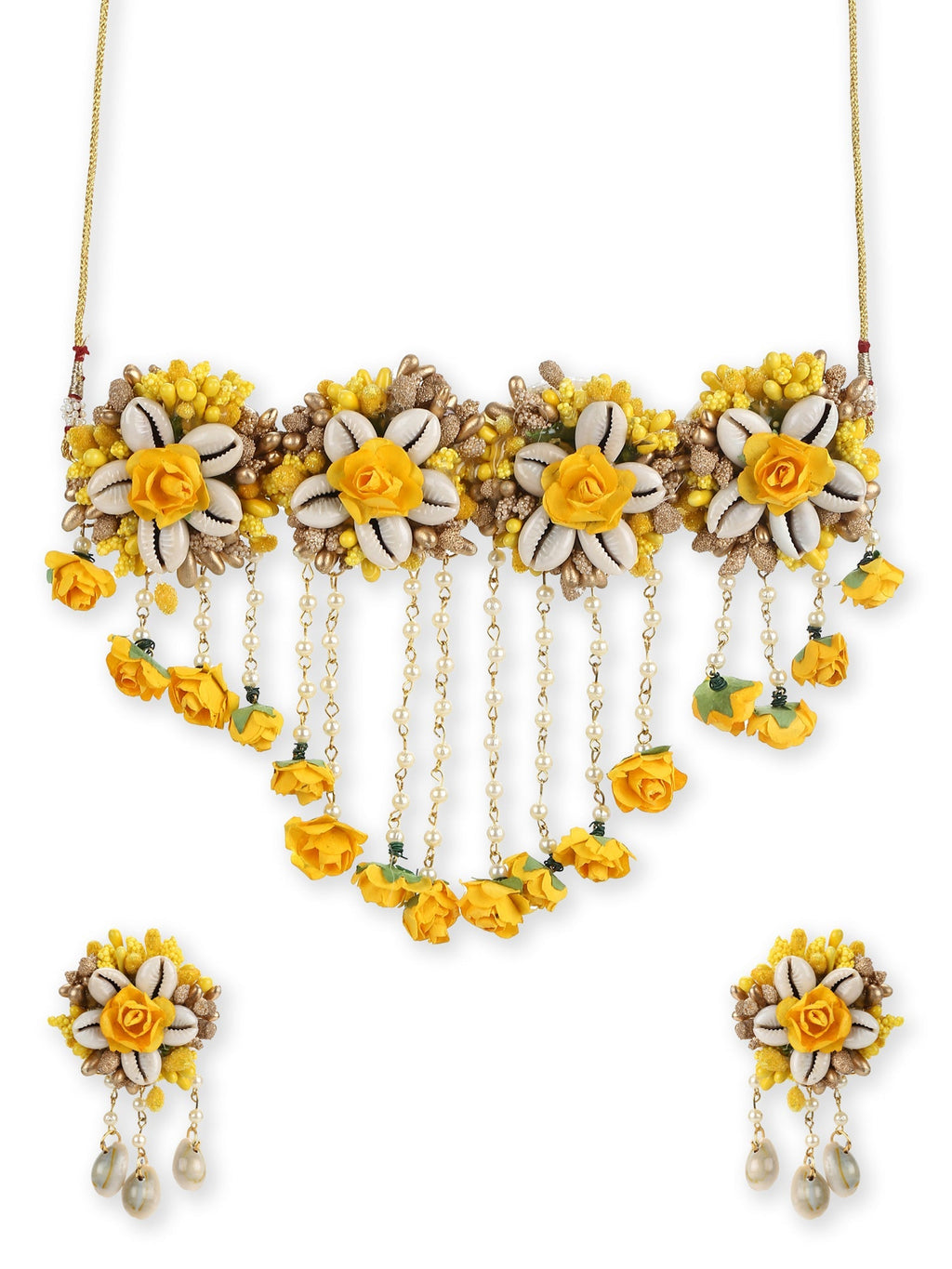 Yellow Gold-Polished Jewellery Set - Ruby Raang | Grocsy