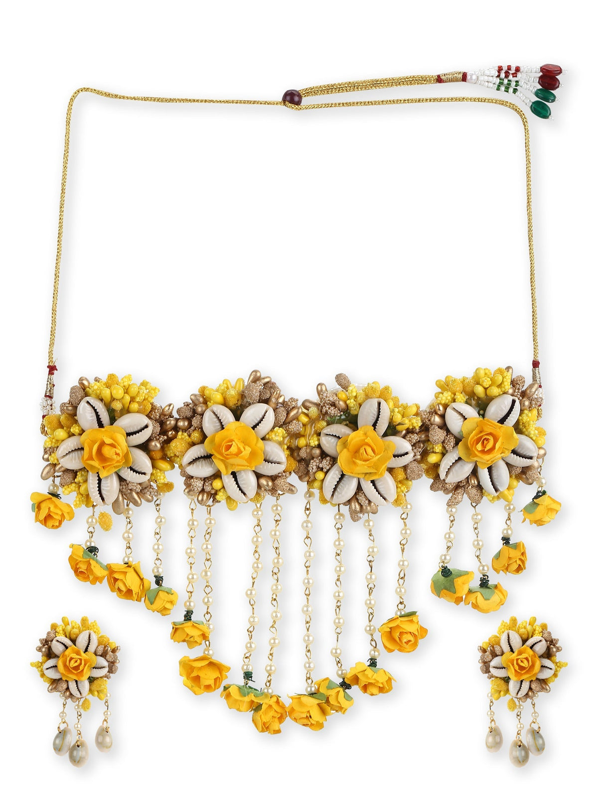 Yellow Gold-Polished Jewellery Set - Ruby Raang | Grocsy