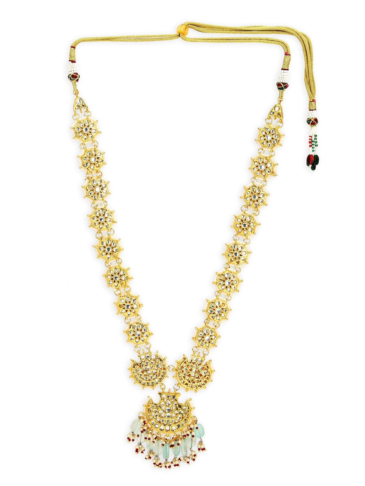 Gold-Toned White Brass Gold-Polished Necklace - Ruby Raang | Grocsy