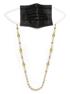 White Golden Embellished Mask Chain - Ruby Raang | Grocsy