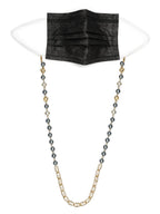 Gold-Toned Grey Beaded Mask Chain - Ruby Raang | Grocsy