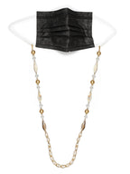 Women's White Embellished Mask Chain - Ruby Raang | Grocsy