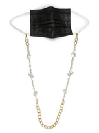 Gold Toned Embellished Mask Chain - Ruby Raang | Grocsy