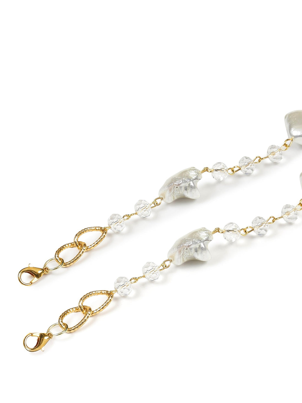 Gold Toned Embellished Mask Chain - Ruby Raang | Grocsy