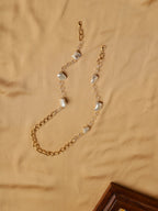 Gold Toned Embellished Mask Chain - Ruby Raang | Grocsy