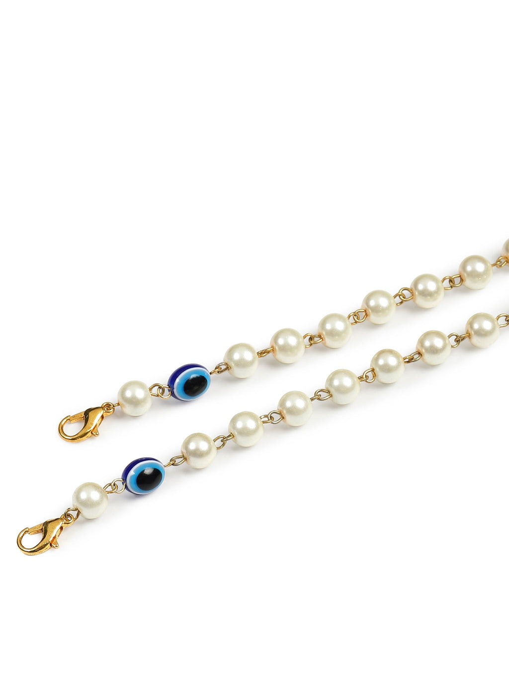 White Embellished Mask Chain - Ruby Raang | Grocsy