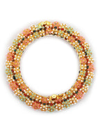 Gold-Polished Green Stone-Studded Beaded Meenakari Bangle - Ruby Raang