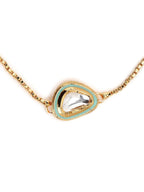 Women's Blue Gold-Toned Brass Handcrafted Gold-Polished Charm Bracelet - Ruby Raang | Grocsy