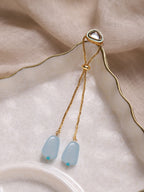 Women's Blue Gold-Toned Brass Handcrafted Gold-Polished Charm Bracelet - Ruby Raang | Grocsy