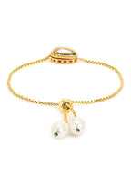 Women's Gold-Toned Brass Gold-Polished Charm Bracelet - Ruby Raang
