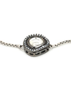 Women's Silver-Toned Brass Handcrafted Silver-Plated Charm Bracelet - Ruby Raang