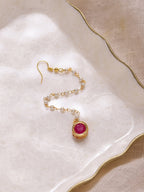 Gold-Polished Maroon Kundan Studded Maang Tikka - Ruby Raang | Grocsy