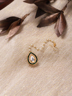 White Gold-Toned Plated Kundan-Studded Pearl Beaded Maang Tikka - Ruby Raang | Grocsy