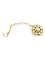 Gold-Polished white Maang Tikka - Ruby Raang | Grocsy