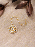Gold-Polished white Maang Tikka - Ruby Raang | Grocsy