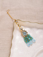 Women's Turquoise Bluegold Kundan Head Jewellery - Ruby Raang | Grocsy