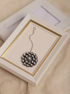 Silver-Plated White Kundan-Studded Maang Tikka - Ruby Raang | Grocsy