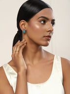 Blue Circular Studs Earrings - Ruby Raang | Grocsy